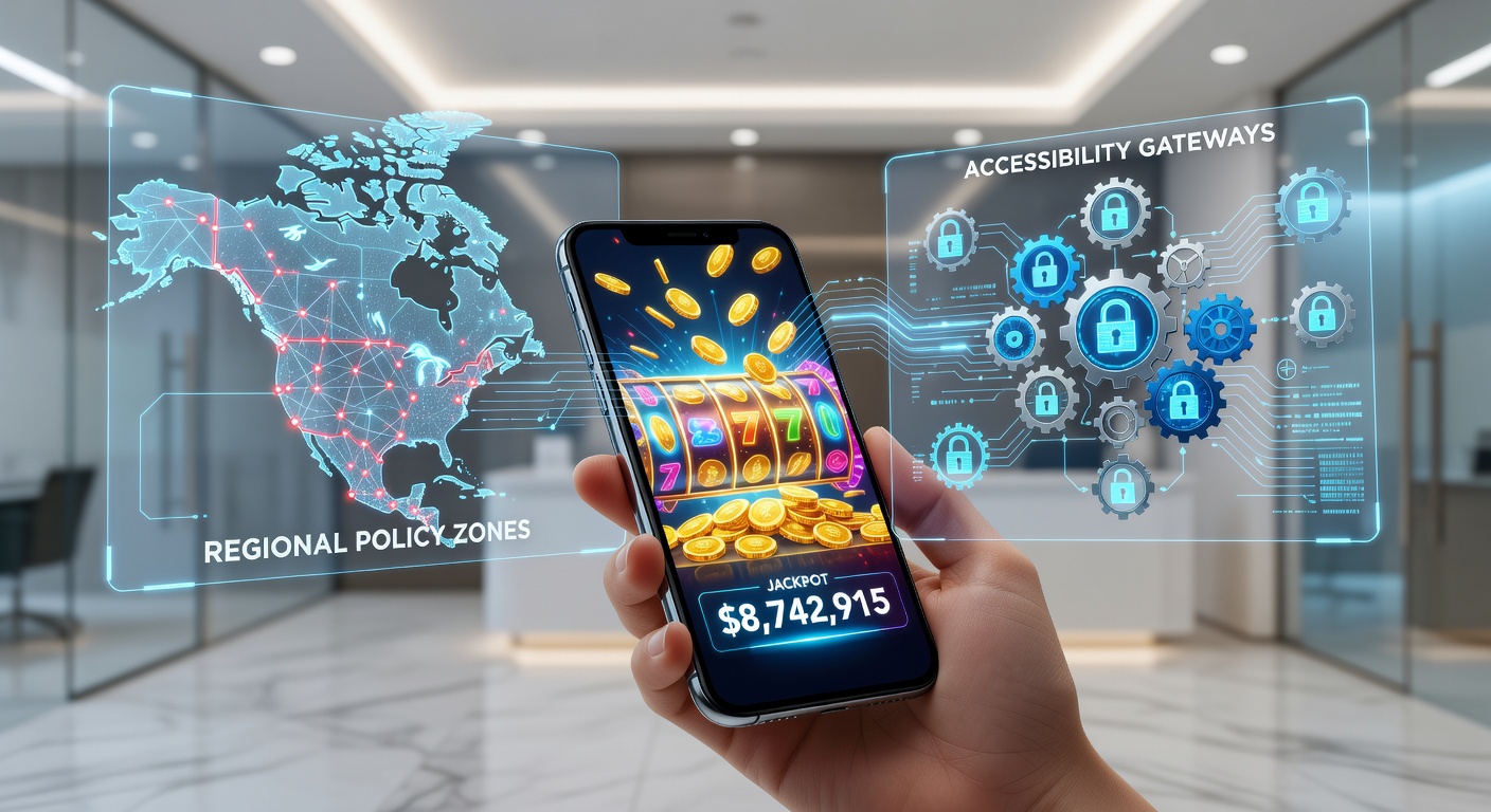 Mobile device displaying progressive jackpot game interface with banking icons