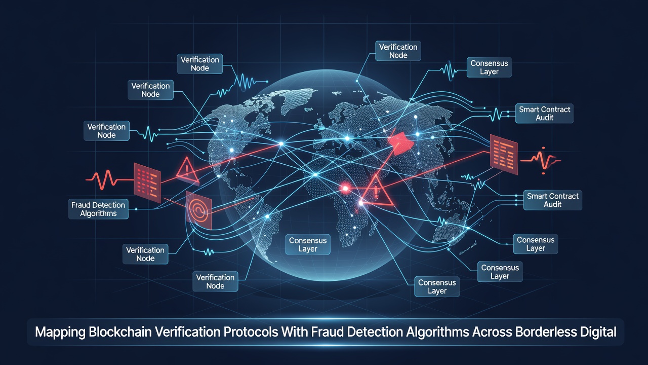 Data flow diagram showing blockchain ledgers feeding into fraud detection modules for wagering platforms