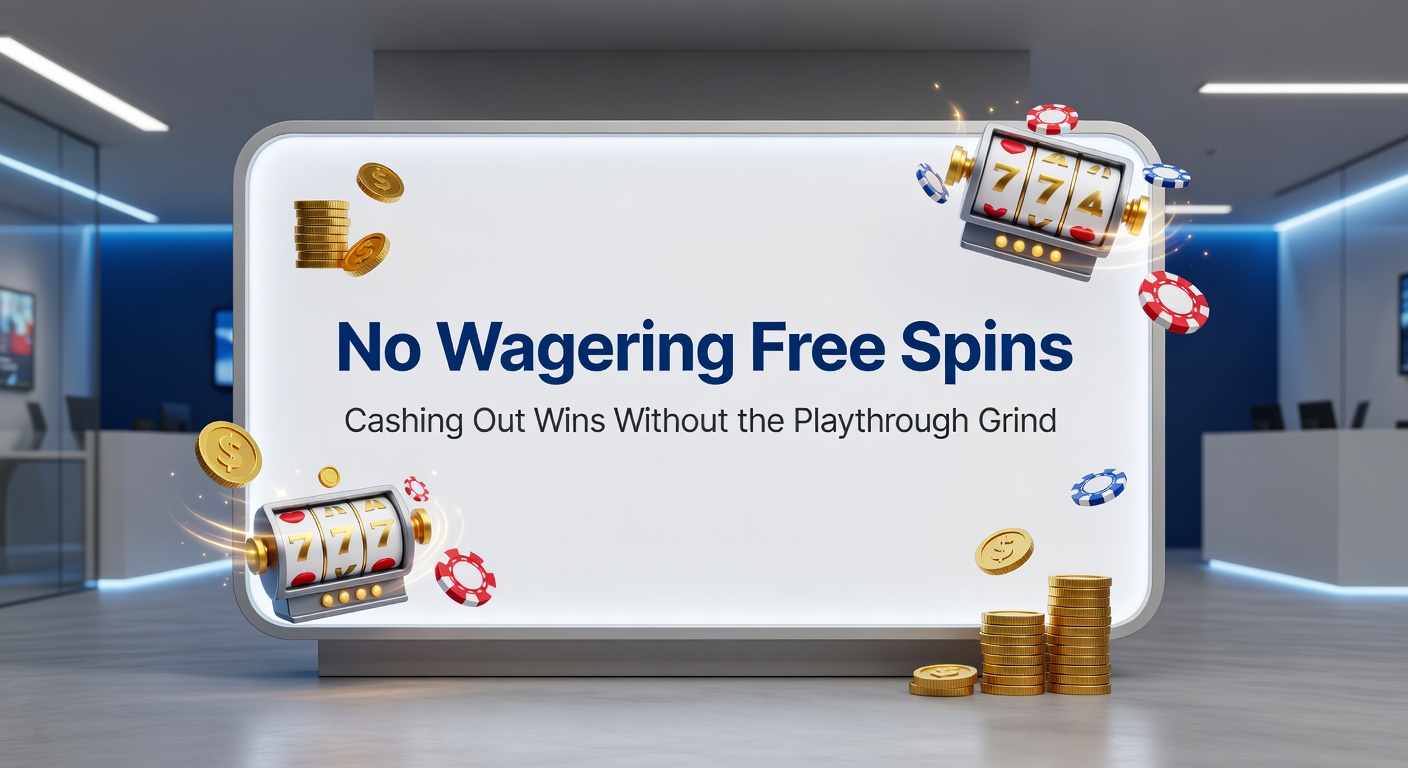 Close-up of a mobile screen showing no wagering free spins activation and instant win cashout interface