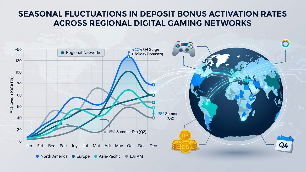 Regional map illustrating deposit bonus activation variations in digital gaming networks
