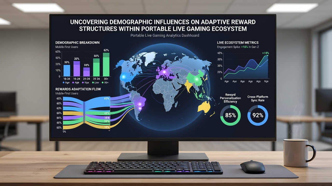 Analytics dashboard showing demographic segmentation for live gaming reward adjustments